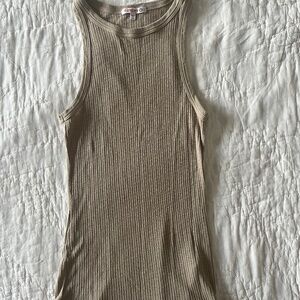 SUNDRY high neck ribbed tank
